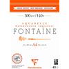 Clairefontaine 975948C: Blocco Collato 2 lati FONTAINE: 12 fogli carta acquerello bianca 100% cotone e a grana satinata qualità professionale A4 21x29,7 cm 300g