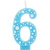 BRILY Candela di Compleanno a Pois, 12,5 cm (azzurro 6)