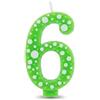 BRILY Candela di Compleanno a Pois, Verde, 12,5 cm (verde 6)