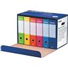 Esselte OXFORD BOX Confezione da 6 Registratori con custodia G85, Meccanismo a Leva N.1, in Formato Protocollo (23x33cm), Dorso da 8 cm, Con Scatola Archivio in Cartone, Colori Assortiti, ‎390785110