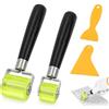 csncis Set di 2 rulli di pressione con 2 raschietti, rullo di pressione manuale, rullo di pressione per guarnizioni dei bordi, rullo di pressione manuale in silicone, set di rulli a pressione parziale per