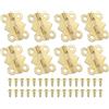 PATIKIL Piccole Cerniere per Scatole di Gioielli 7/8 Pollici, 8pz 180 Gradi Mini Cerniere a Farfalla per Scatole di Gioielli con 32 Viti per Armadi in Legno Cassetti Falegnameria, Oro