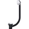 SPARES2GO Clicker - Tappo di scarico per vasca da bagno, 40 mm, combinazione Click Clack Overflow (argento)