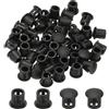 PATIKIL Tappi Copriforo, 48Pz 1/5 (5mm) Tappi per Fori in Plastica Copriforo a Vite Scrivania Fibbia Bloccaggio Inserto per Mobili Fori Armadio Cucina, Nero