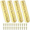 PATIKIL Cerniera per Pianoforte Piccola 2,6 x 0,6, 4pz Mini Cerniere per Portagioie 90 Gradi con Vite per Scatole Gioielli Legno, Oro