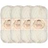 BambooMN JubileeYarn Baby Gomitolo da 50 g di filo morbido in bambù e cotone, color raggio di luna (Moon beam), 4 matasse