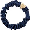 By Eloise London Gold Heart Silk Scrunchie colore Navy Blue