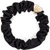 By Eloise London Gold Heart Silk Scrunchie colore Nero