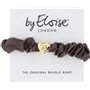 By Eloise London Gold Heart Silk Scrunchie colore Mocha