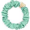 By Eloise London Gold Heart Silk Scrunchie colore Mint