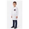 Nazareno Gabrielli Grembiule bianco asilo bambino con abbottonatura laterale Nazareno Gabrielli ricamo Moto 0706A26, BIANCO