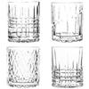 BRANDANI set 4 pezzi bicchiere tumbler liquore in vetro trasparente con decori assortiti Mulinello New Ø 8 x h 9,5 cm