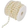 Fybida Ghirlan di Perline di Perle 10 M/rotolo, Cor di Cor con Rocchetto di Perline Artificiali per la Decorazione a Festa Nuziale 8 Mm (Beige)