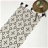 HOMESCAPES Tappeto runner in 100% cotone naturale e nero, per corridoio, 66 x 200 cm, con stampa geometrica Reva, con nappe