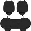 EZVEZS Set di 3 coprisedili per auto, antiscivolo | Cuscino per sedile anteriore e posteriore, in lino, morbido e traspirante, universale, per SUV, camion (nero)