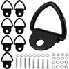 Sinofort 8 Pezzi Anelli di Ancoraggio, Anelli di Ancoraggio in Acciaio Inossidabile, Carico 400KG, Anello V Anelli Ganci con Viti per carichi su rimorchi per Camion, Barche, Camper, 86 x 62 mm (Nero)