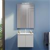 Parama Mobile bagno sospeso 80 cm due ante bianco effetto legno lavabo e specchio | Yili