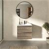 Parama Mobile bagno sospeso 80cm due cassetti rovere scuro vintage wenge con lavabo | Hexa