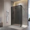 Parama Doccia walk-in 80cm + anta 30cm vetro temperato anticalcare 10mm fumé profili neri | Naxos