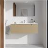 Parama Mobile bagno sospeso 90cm sabbia opaco un cassettone con lavabo bianco opaco | Bako