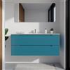 Parama Mobile bagno sospeso 120cm dusk blue due cassetti soft-close con lavabo bianco lucido | Bako