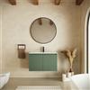 Parama Mobile bagno sospeso 80cm due ante verde foresta cannettato con lavabo bianco lucido | Pelion