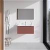 Parama Mobile bagno sospeso 80cm terracotta opaco un cassettone con lavabo bianco lucido | Bako