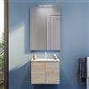 Parama Mobile bagno sospeso 70 cm due ante rovere chiaro lavabo e specchio | Yili