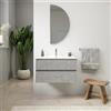Parama Mobile da bagno sospeso 60 cm effetto cemento chiaro con lavabo| Yili