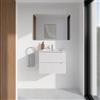 Parama Mobile bagno sospeso 60cm bianco opaco due cassetti soft-close con lavabo bianco lucido| Bako
