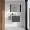 Parama Mobile bagno sospeso 60cm grigio opaco due cassetti soft-close con lavabo bianco lucido | Bako