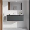 Parama Mobile bagno sospeso 90cm grigio opaco un cassettone con lavabo bianco opaco | Bako