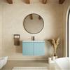 Parama Mobile bagno sospeso 80cm due ante carta da zucchero cannettato con lavabo bianco lucido | Pelion