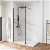 Parama Doccia walk-in 150cm + anta 30cm vetro 8mm trasparente profili neri | Keros