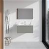 Parama Mobile bagno sospeso 80cm smoke green opaco un cassettone con lavabo bianco lucido| Bako