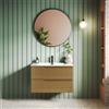 Parama Mobile bagno sospeso 60cm due cassetti con lavabo rovere tabacco | Komi