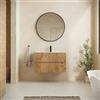 Parama Mobile bagno sospeso 60cm due cassetti rovere chiaro cannettato con lavabo bianco lucido | Tigua