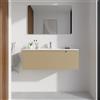 Parama Mobile bagno sospeso 100cm sabbia opaco un cassettone con lavabo bianco lucido| Bako