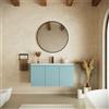 Parama Mobile bagno sospeso 100cm tre ante carta da zucchero cannettato con lavabo bianco lucido | Pelion