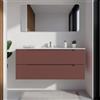 Parama Mobile bagno sospeso 120cm terracotta due cassetti soft-close con lavabo bianco lucido | Bako