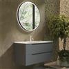 Parama Mobile bagno sospeso 60 cm due cassetti color grigio opaco con lavabo | Moor