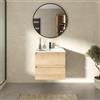 Parama Mobile bagno sospeso 80cm due cassetti rovere chiaro stone oak con lavabo | Hexa