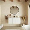 Parama Mobile bagno sospeso 100cm tre ante bianco opaco cannettato con lavabo bianco lucido | Pelion