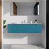 Parama Mobile bagno sospeso 120cm dusk blue opaco un cassettone con lavabo bianco lucido | Bako