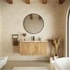 Parama Mobile bagno sospeso 100cm tre ante rovere chiaro cannettato con lavabo bianco lucido | Pelion