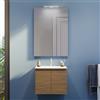Parama Mobile bagno sospeso 80 cm due ante rovere scuro lavabo e specchio | Yili