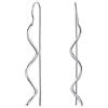 Bling Jewelry Geometrico ondulato Zig Zag sottile filo Dangle orecchini per le donne per l'adolescenza .925 Sterling Silver