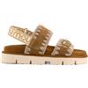MOU BIO SANDAL SUEDE METAL LOGO BACK STRAP COGNAC