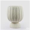 Enzo De Gasperi EDG ENZO DE GASPERI VASO RIGHE BOMBATO CON PIEDE WHITE H 45 CM D 35 CM