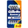 Gillette Sensor3+ Comfort - Rasoio per Uomo a 3 Lame, 1 Manico + 5 Lamette